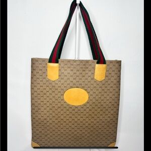 Vintage Gucci Micro GG Web Sherry Line Tote bag 1980s w/ COA!!